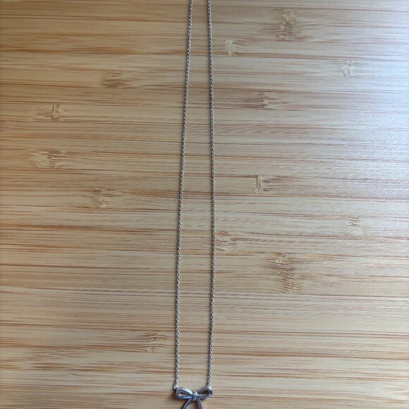 Tiffany & Co Silver Bow Necklace - Picture 3 of 3